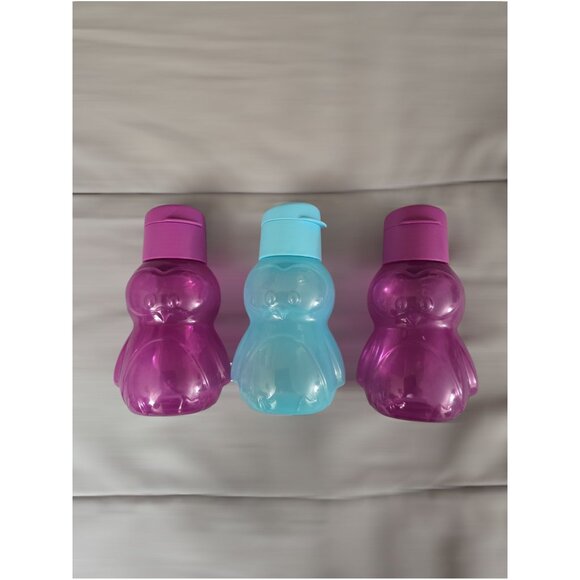 Tupperware Eco Sports Water Bottles – Kids Penguin 12oz – Set of 3 – BPA-Free - Picture 2 of 5